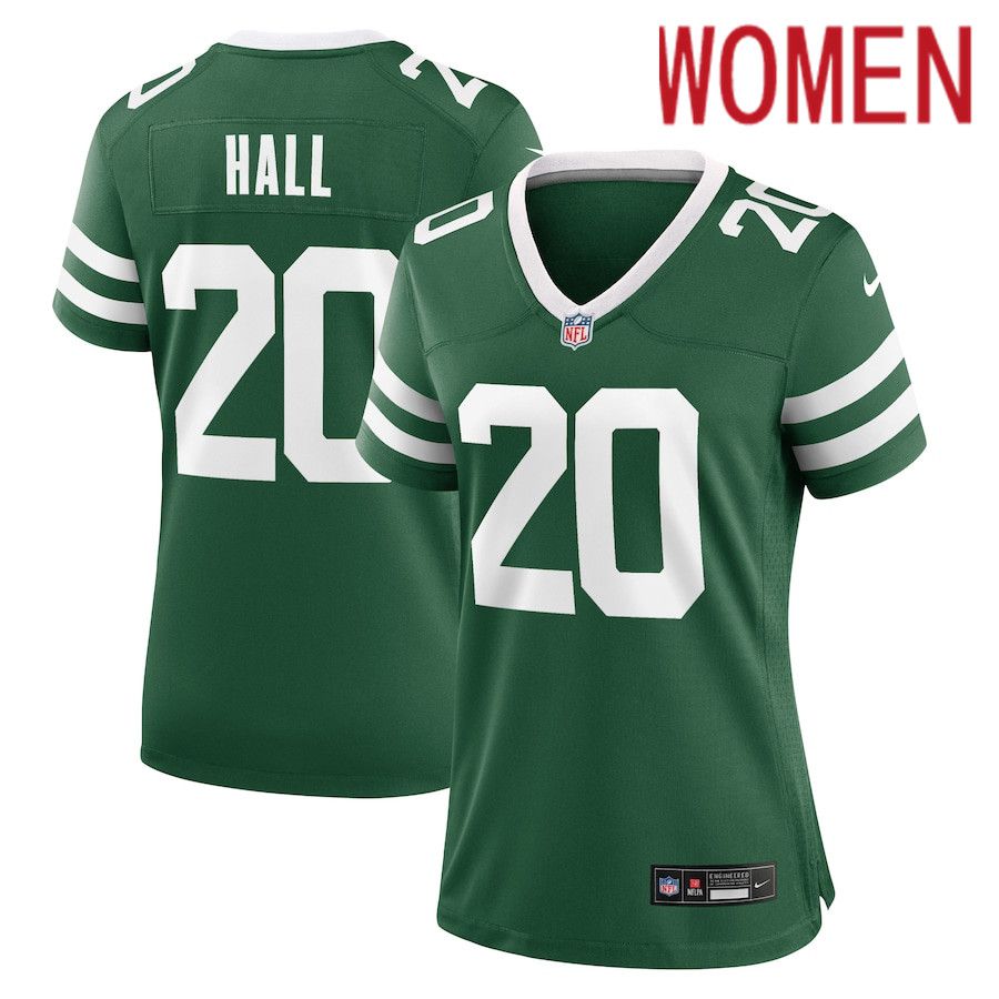 Women New York Jets #20 Breece Hall Nike Legacy Green Game NFL Jersey->women nfl jersey->Women Jersey